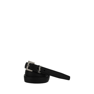 Saint Laurent Black Lamb Regular Belt