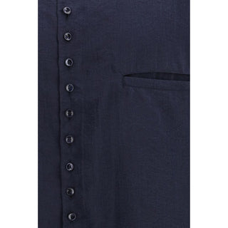 Giorgio Armani Blue Silk Dress Shirt