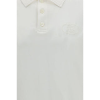 Burberry White Cotton Polo Shirt