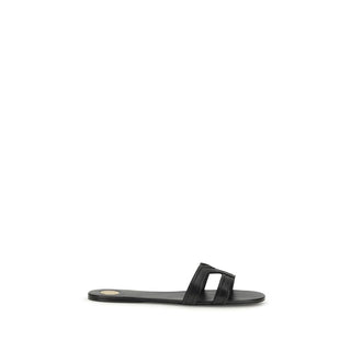 Saint Laurent Black Calf Leather Sandals