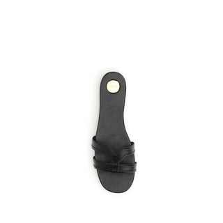 Saint Laurent Black Calf Leather Sandals