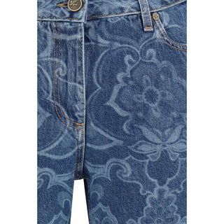 Etro Blue Cotton Flared Jeans