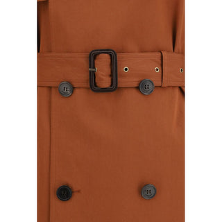 Saint Laurent Brown Cotton Trench Coat