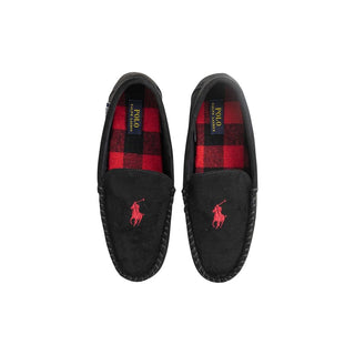 Ralph Lauren Black Faux Fur Slippers