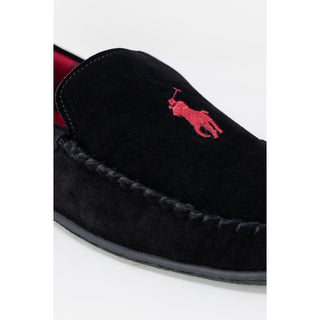 Ralph Lauren Black Faux Fur Slippers