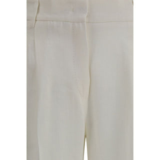 Max Mara White Linen Casual Pants