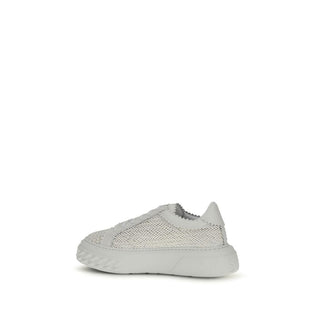 Casadei White Calf Leather Chunky Sneakers