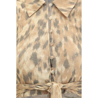 Ganni Beige Recycled Polyester Blouse