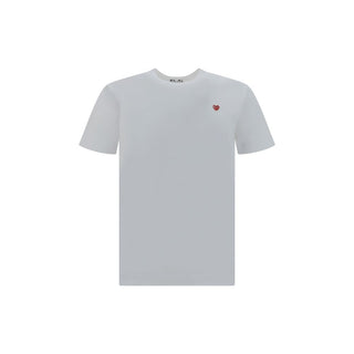 Comme Des Garçons Play White Cotton T-Shirt