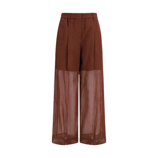 Brunello Cucinelli Brown Cotton Dress Pants