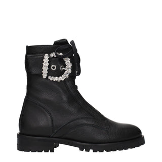 Jimmy Choo Black Leather Ankle Boots