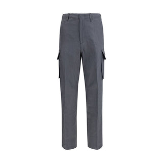 Lardini Gray Linen Cargo Pants