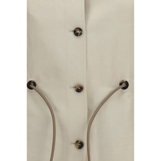 Max Mara Beige Linen Full-Length Jacket