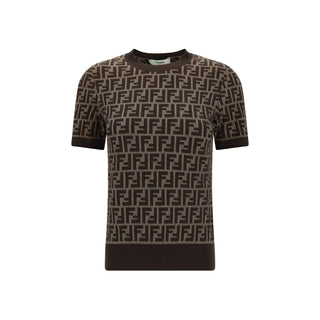 Fendi Brown Cotton T-Shirt