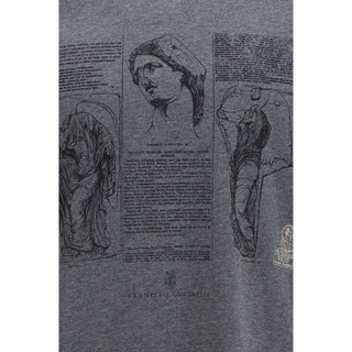 Brunello Cucinelli Gray Cotton T-Shirt