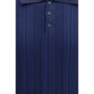 Brunello Cucinelli Blue Cotton Polo Shirt
