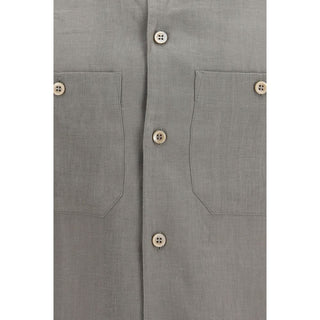 Brunello Cucinelli Bicolor Linen Dress Shirt