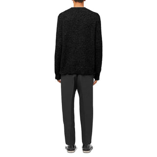 Jil Sander Black Alpaca Leather Sweater