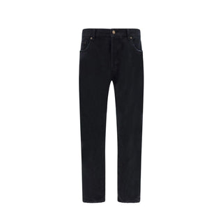 Saint Laurent Black Cotton Relaxed Fit Jeans