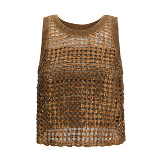 Brunello Cucinelli Brown Silk Blouse