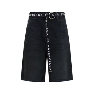 Balenciaga Black Cotton Bermuda Shorts