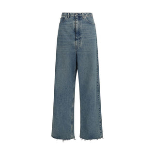 Maison Margiela Blue Cotton High-Waisted Jean