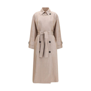 Brunello Cucinelli Multicolor Linen Trench Coat