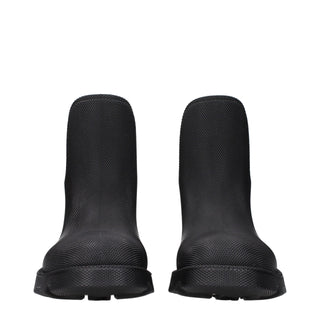 Burberry Black Cotton Ankle Boots