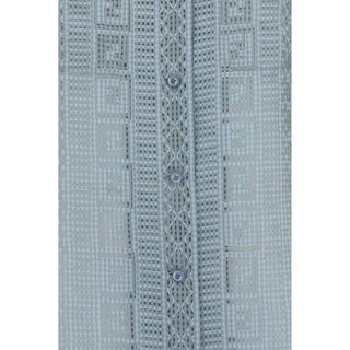 Fendi Blue Silk Dress Shirt