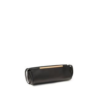 Khaite Black Calf Leather Clutch Bag