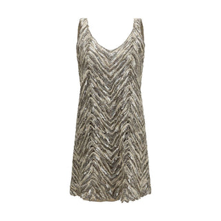 Brunello Cucinelli Beige Paper Cocktail Dress