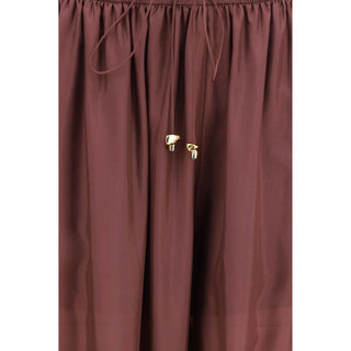 Zimmermann Bordeaux Silk Casual Pants