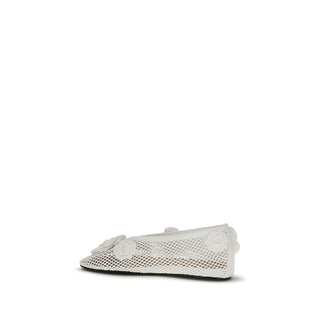 Ganni White Polyethylene Ballet Flats