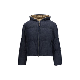 Brunello Cucinelli Blue Cotton Shell Jacket