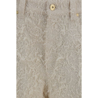 Brunello Cucinelli Beige Cotton Cropped Pants