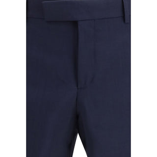Fendi Blue Wool Oves Aries Dress Pants