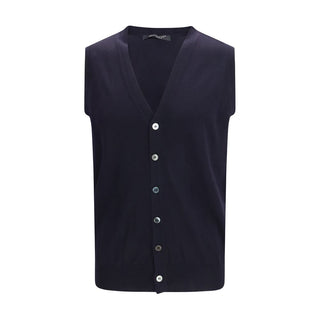 Aragona Cashmere Blue Wool Oves Aries Sleeveles Sweater