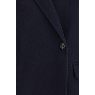 Brunello Cucinelli Blue Wool Oves Aries Full-Length Jacket