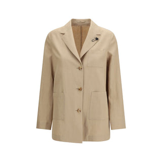 Lardini Beige Wool Oves Aries Full-Length Jacket