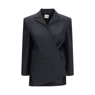 Khaite Black Wool Oves Aries Full-Length Jacket