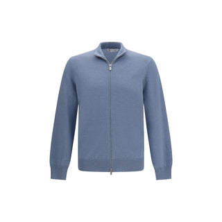 Brunello Cucinelli Blue Cashmere Cardigan
