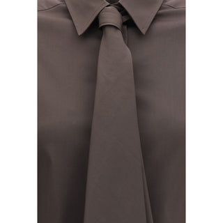 Brunello Cucinelli Brown Cotton Dress Shirt