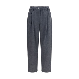 Brunello Cucinelli Gray Wool Oves Aries Casual Pants