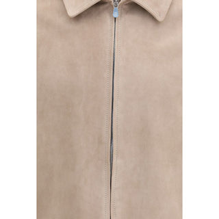 Brunello Cucinelli Beige Calf Leather Bos Taurus Bomber
