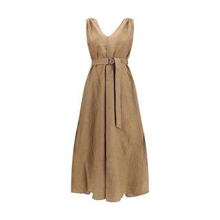 Brunello Cucinelli Beige Cotton Casual Dress