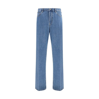 Valentino Blue Cotton Straight-Leg Jeans