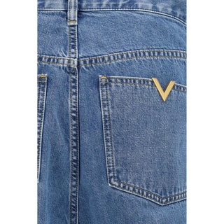 Valentino Blue Cotton Straight-Leg Jeans