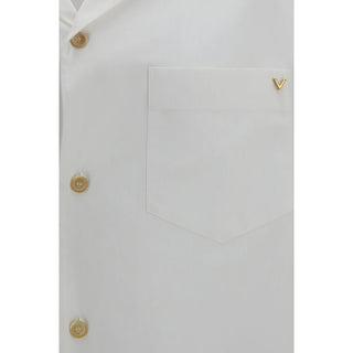 Valentino White Cotton Shortsleeve Shirt