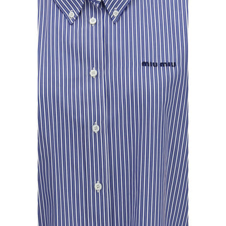 Miu Miu Blue Cotton Dress Shirt