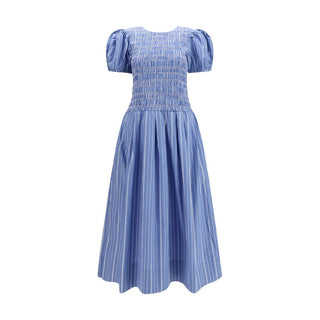 Ganni Blue Cotton Casual Dress